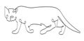 Contour drawing of a crouching cat Royalty Free Stock Photo