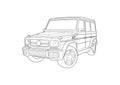 Outline drawing of an SUV. Royalty Free Stock Photo
