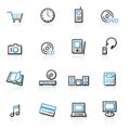 Contour electronics web icons Royalty Free Stock Photo