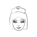 contour face nurce icon image Royalty Free Stock Photo