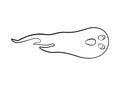 Contour ghost on a white background. Cute black outline ghost. Character for decorating the Halloween festival