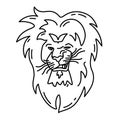 Contour grinning emotional and cocky lion Royalty Free Stock Photo