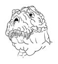 Contour head dinosaur Royalty Free Stock Photo