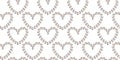 Contour Heart shape made of outline Coffee Beans Seamless Pattern Banner Format Coffee shop Backdrop Royalty Free Stock Photo