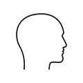 Contour human head graphic icon solated on white background