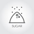 Contour icon of sugar bunch. Symbol drawing in line style for culinary theme. Vector illustration