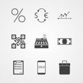 Contour icons for internet moneymaking