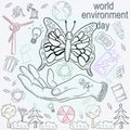Contour illustration_12_for the design of various objects of human life, the theme for world environment day
