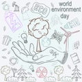 Contour illustration_13_for the design of various objects of human life, the theme for world environment day