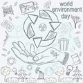 Contour illustration_10_for the design of various objects of human life, the theme for world environment day