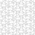 The contour image of a dog. Seamless vector pattern