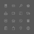 Contour internet shopping icons set