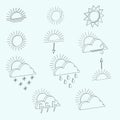 contour isometric weather forecast icons