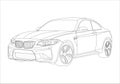 Outline drawing of coupe. Royalty Free Stock Photo