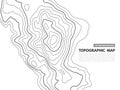 Contour line map. Topographical relief outline, cartography texture geographic world mapping grid terrain trails, vector