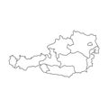 contour map of austria with states Royalty Free Stock Photo