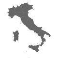 Contour map of Italy with regions division. Vector illustration.