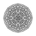 Contour, monochrome Mandala. ethnic, religious design element