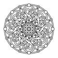 Contour, monochrome Mandala. ethnic, religious design element