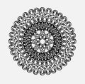 Contour, monochrome Mandala. ethnic, religious design element