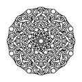 Contour, monochrome Mandala. ethnic, religious design element