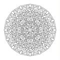 Contour, monochrome Mandala. ethnic, religious design element