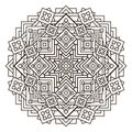 Contour, monochrome Mandala. ethnic, religious design element with a circular pattern