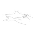 Contour movements during foot massage, basic foot massage movements, vector illustration of spa treatments for foot health