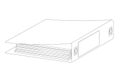 Contour of office folder with documents from black lines isolated on white background. Perspective view. Vector Royalty Free Stock Photo