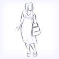 Contour of overweight elegant woman