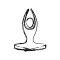 contour person meditating icon Royalty Free Stock Photo