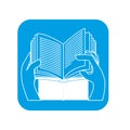 Contour person reed the book icon Royalty Free Stock Photo