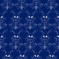 Contour rabbit seamless pattern