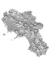 Contour Relief Map of Campania