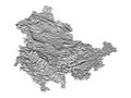 Contour Relief Map of Thuringia