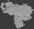 Contour Relief Map of Venezuela