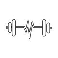 Contour sketch dumbbell with symbol life