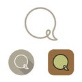 Contour social network babble icon and stickers set Royalty Free Stock Photo