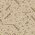 Contour spicy seamless pattern