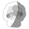 contour stamp beautiful tree icon