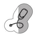 contour sticker stethoscope icon Royalty Free Stock Photo