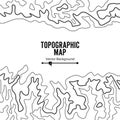 Contour Topographic Map Vector. Geography Wavy Backdrop. Cartography Graphic Concept.