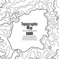 Contour Topographic Map Vector. Geography Wavy Backdrop. Cartography Graphic Concept.