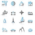 Contour travel web icons