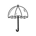 Contour umbrella icon. Stylish. Idea for decors, summer and autumn holidays, rainy themes. Isolated vector art.