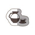 contour water pitcher with coffee cup and plate icon