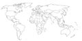 Contour world map black and white colors Royalty Free Stock Photo