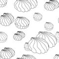 Contour zephyr on a white background. Vector seamless pattern