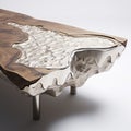 Contoured Shading Coffee Table With Shiny Bumpy Texture