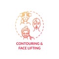 Contouring and face lifting concept icon